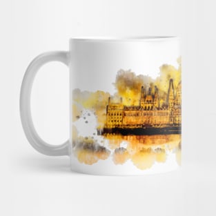 Budapest Parliament at night - watercolor painting Mug